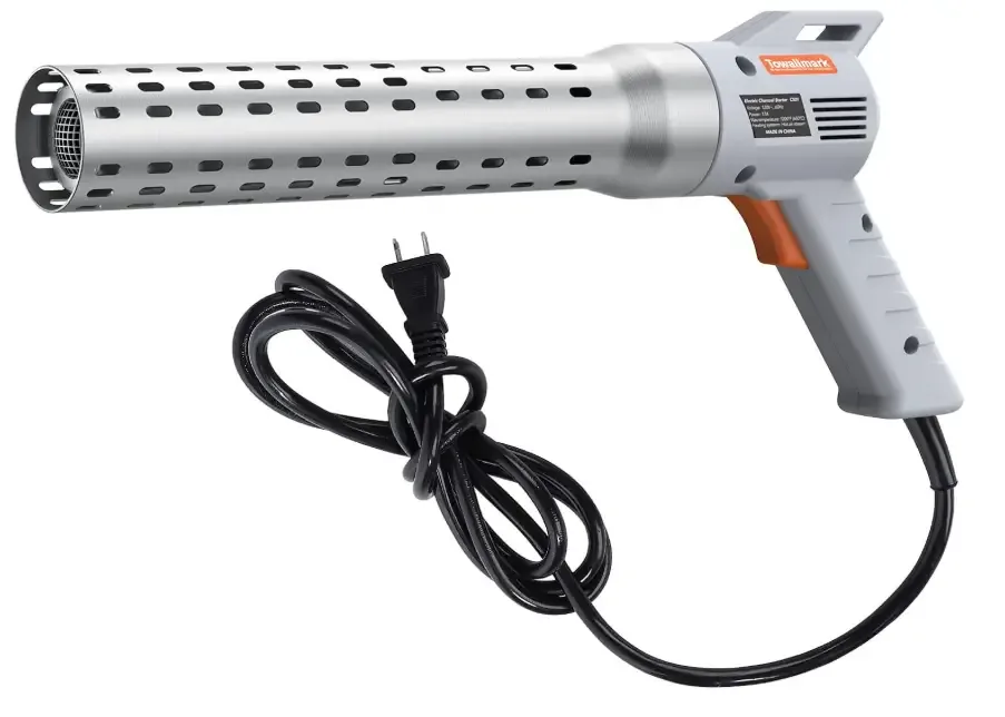 Towallmark Electric Charcoal Starter, 2000W Electric Fire Starter, BBQ Smoker, Grill Starter, Chemical Free Heated Air with Built-in Blower reaches 1200°F in 60 sec